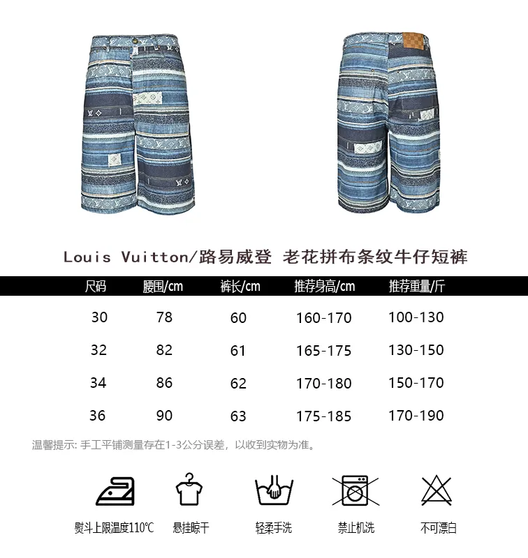 Louis Vuitton/Louis Vuitton presbyopic patchwork striped denim shorts
